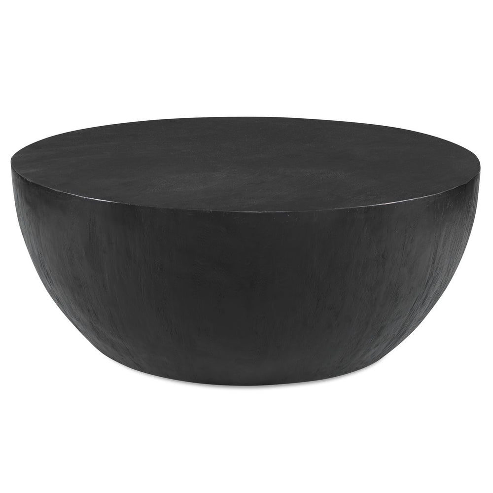 Round mango wood coffee table.