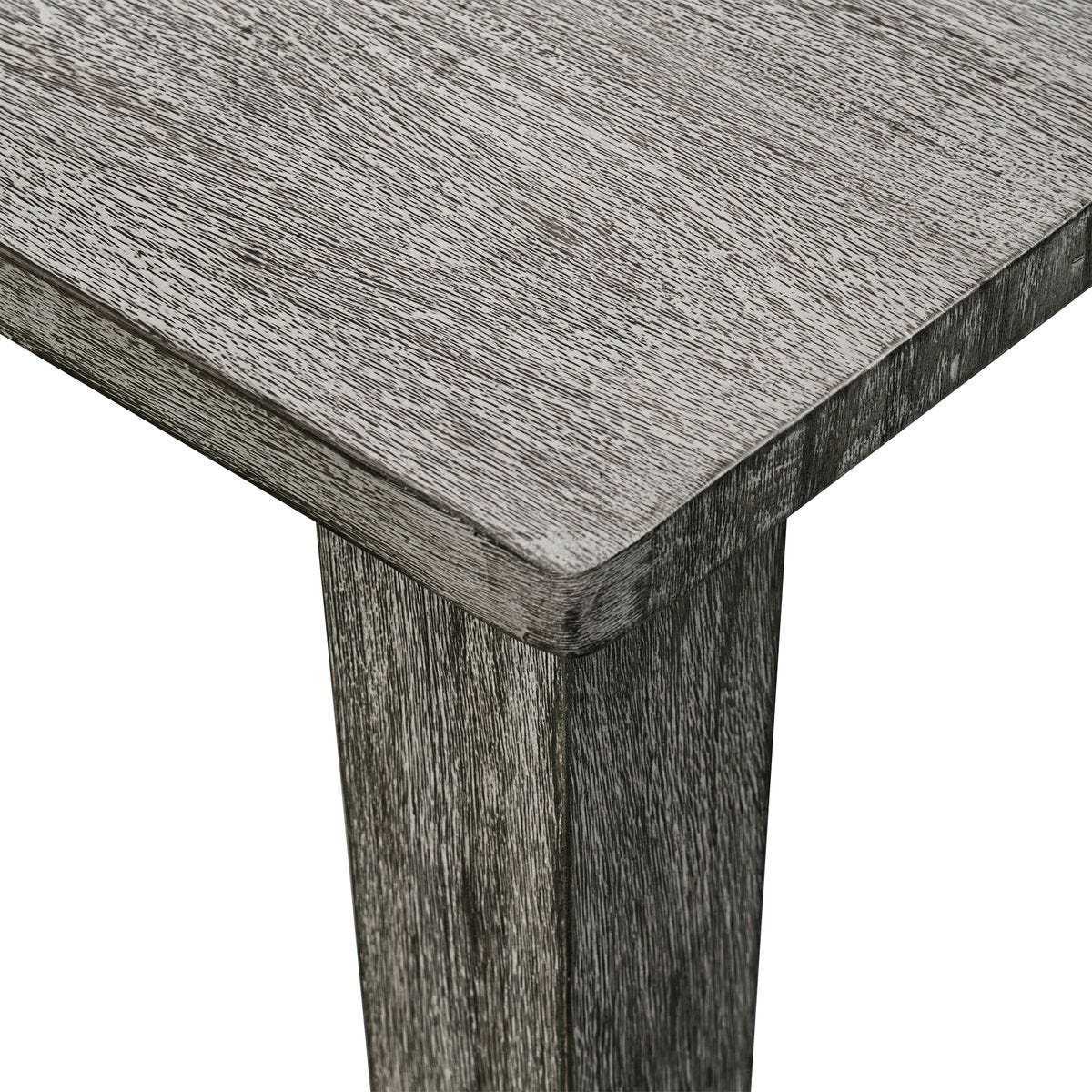 Gray wash table surface.