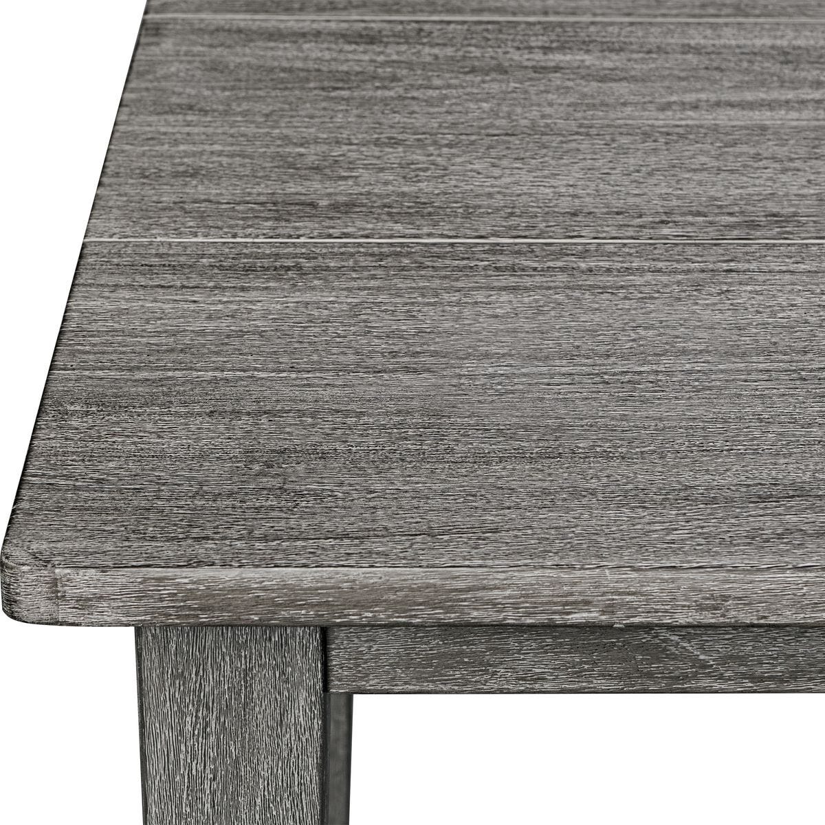 Gray wash mahogany wood surface of dining table.