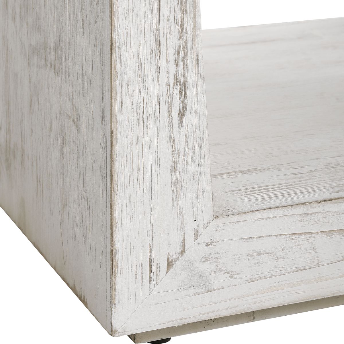 Small White Bench with Cushion in Rustic Style