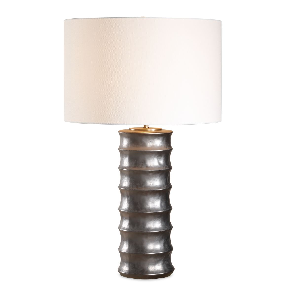 Scalloped Table Lamp Bronze Lit
