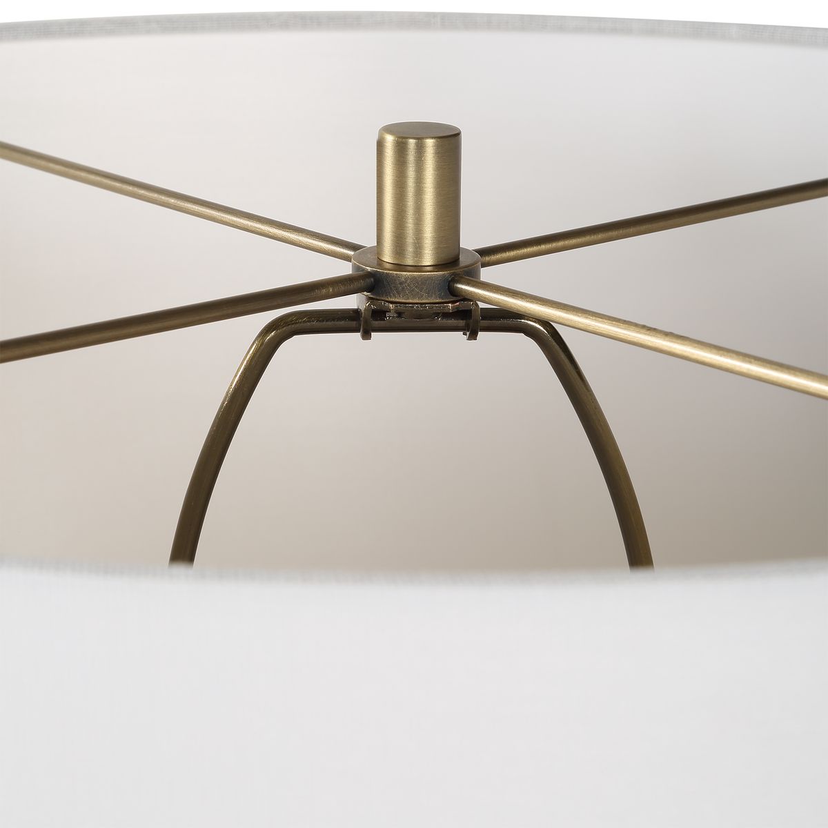 Scalloped Table Lamp Bronze Shade Top.