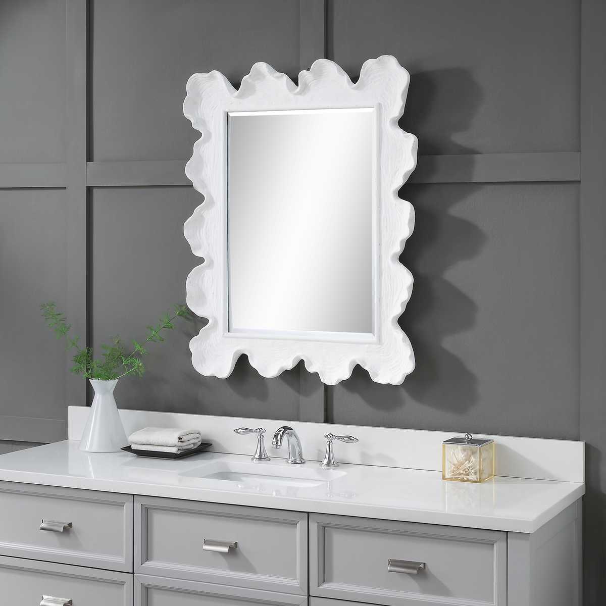 Sea Coral Mirror, White