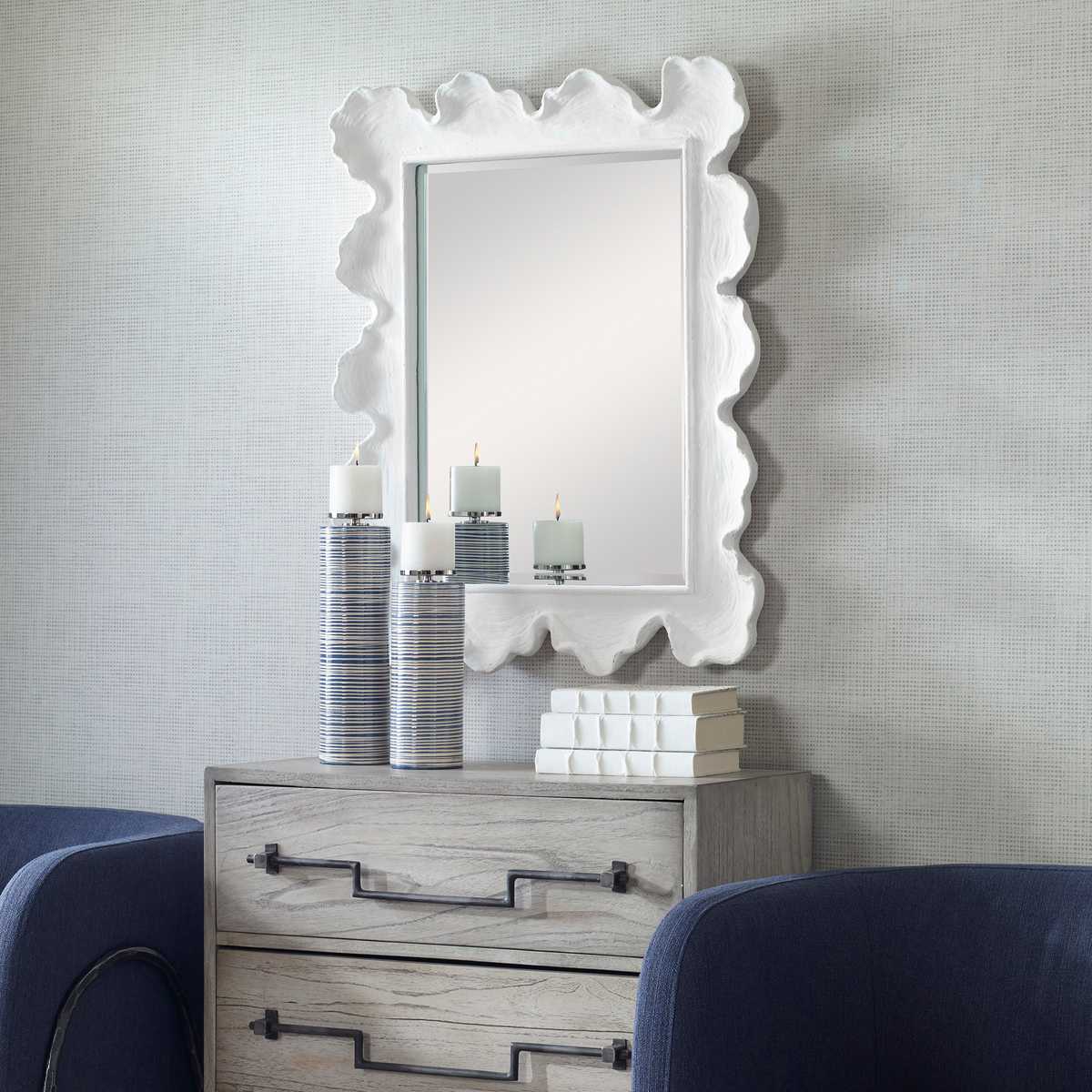 Sea Coral Mirror, White