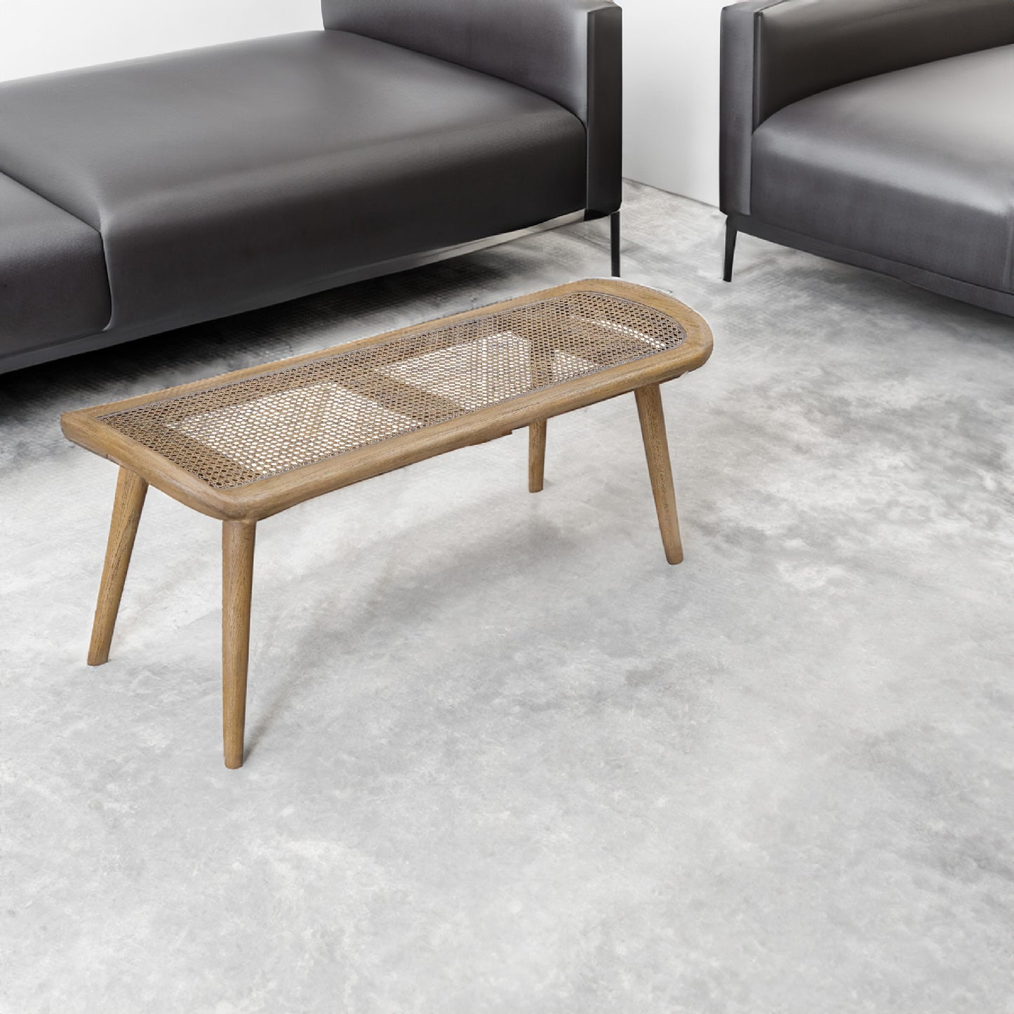 Curved Wooden Bench