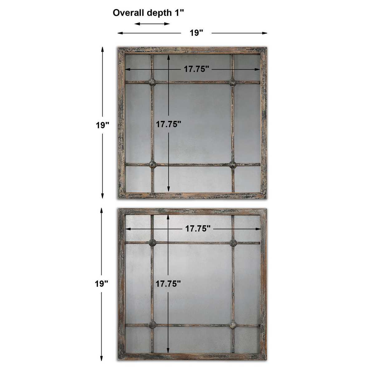 Dimensions of small rustic mirrors.