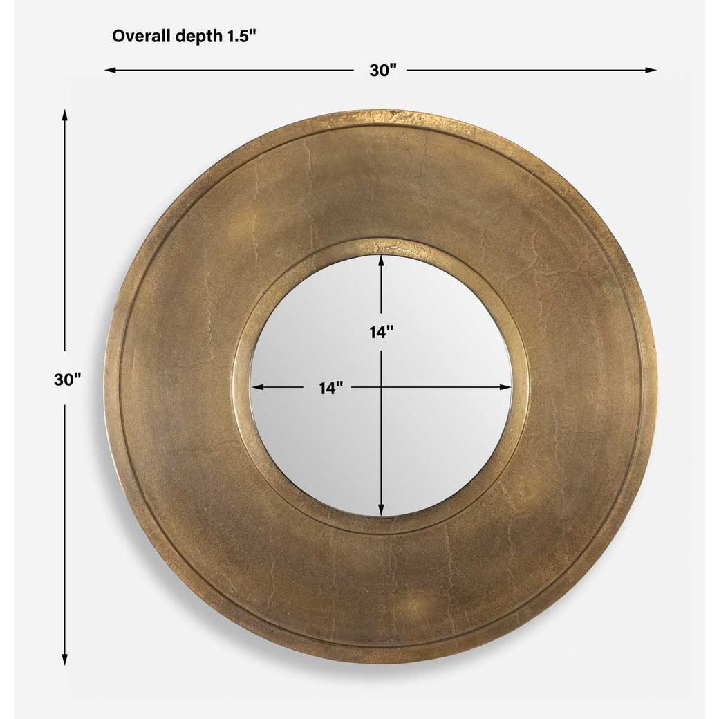 30 Inch Gold Round Mirror