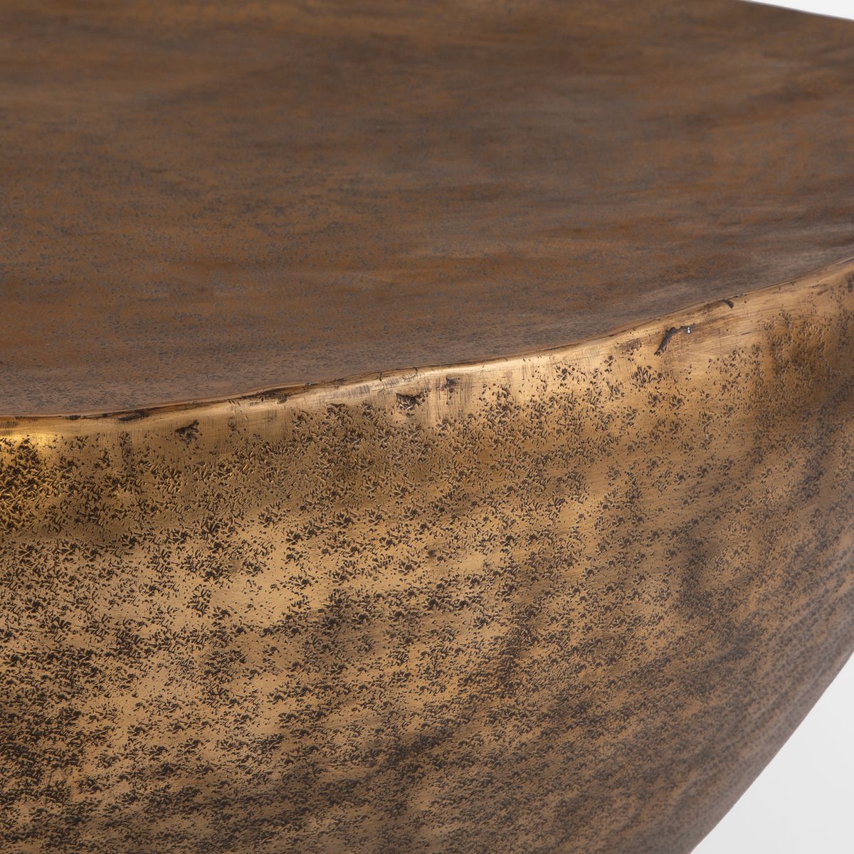 Surface of antique gold coffee table.