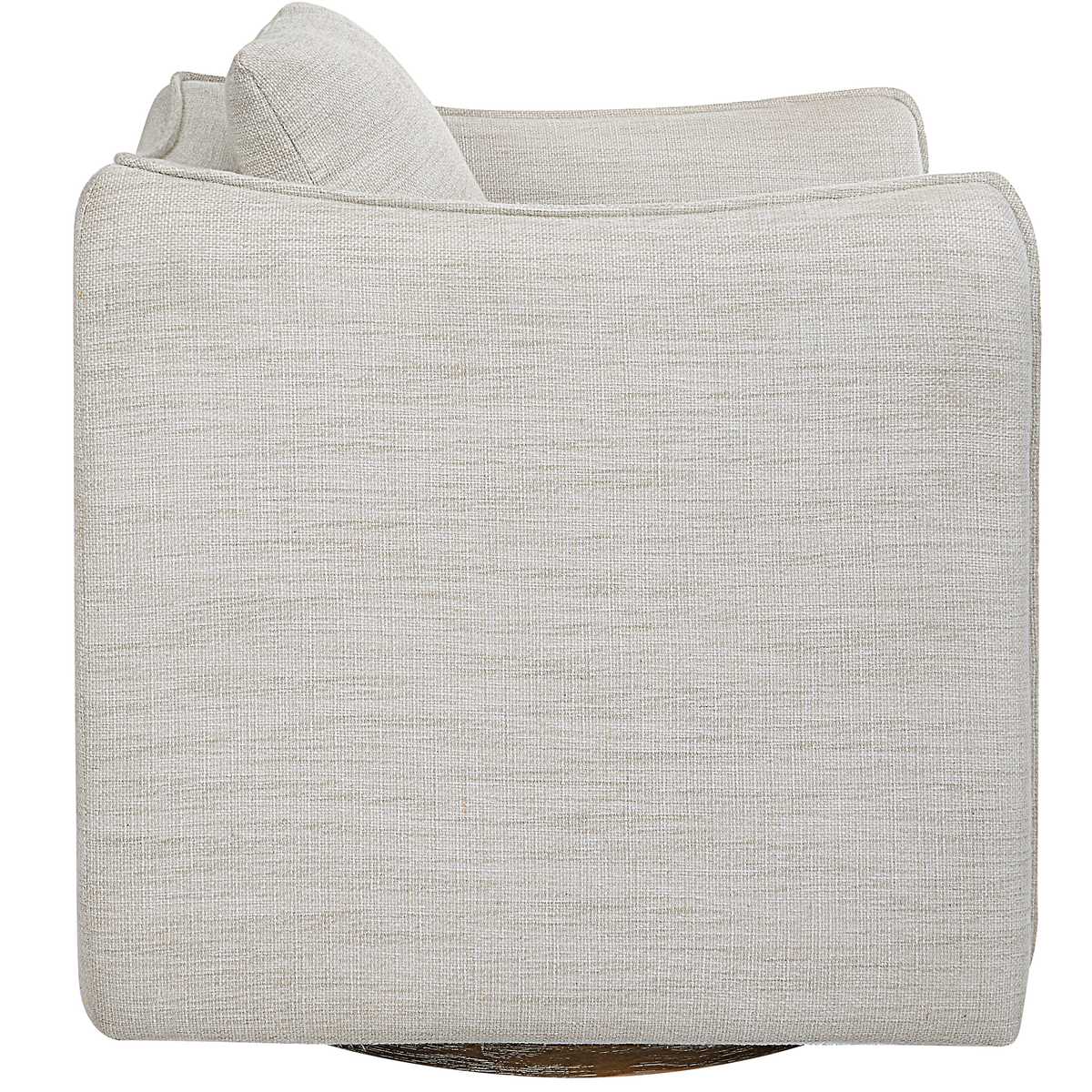 Light gray upholstered chair on a white background