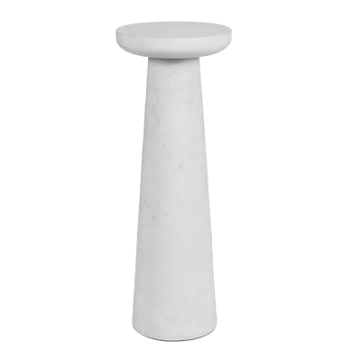 White Marble Small Accent Table