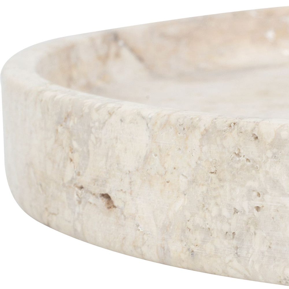 Beige marble sink basin on a white background