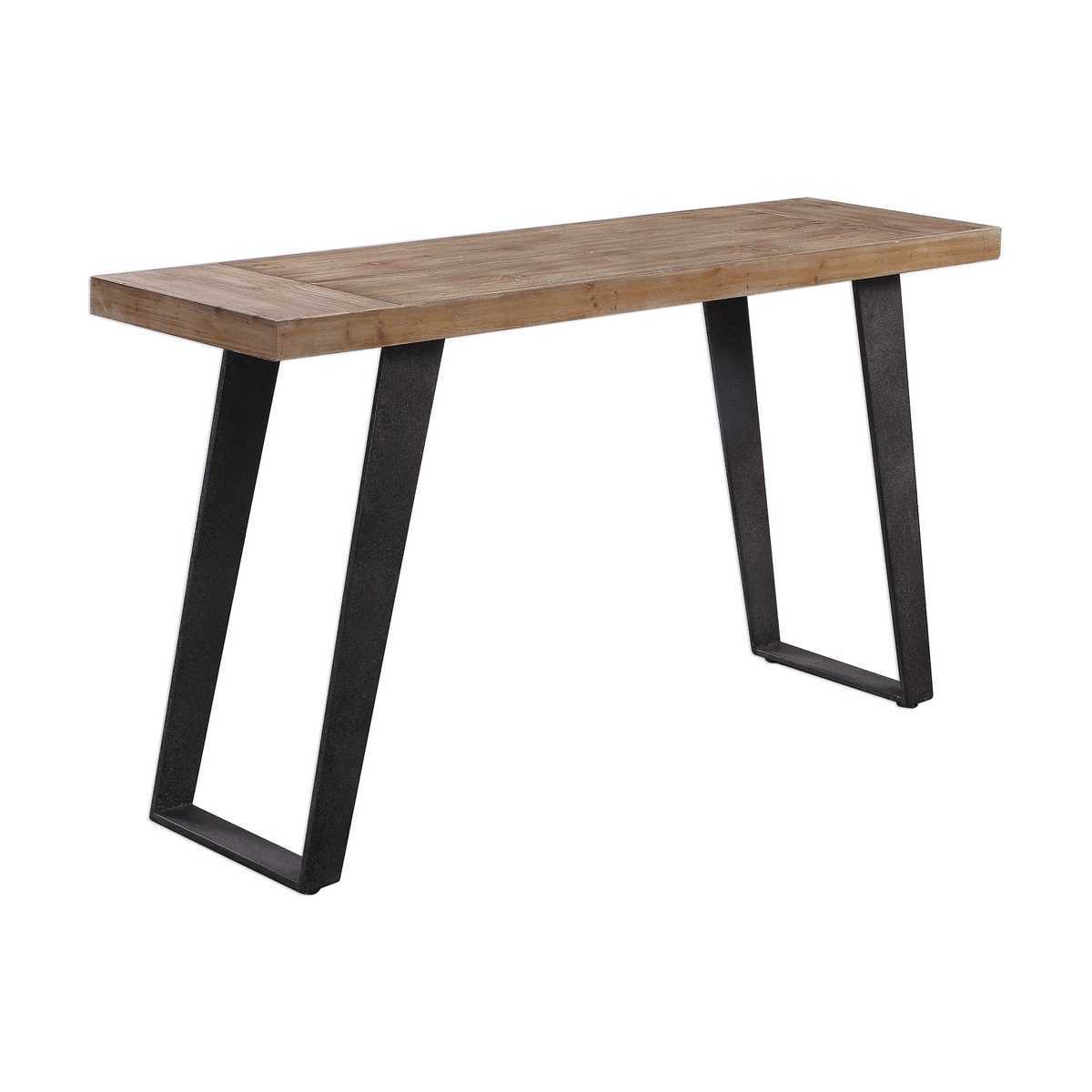 Angled industrial table,