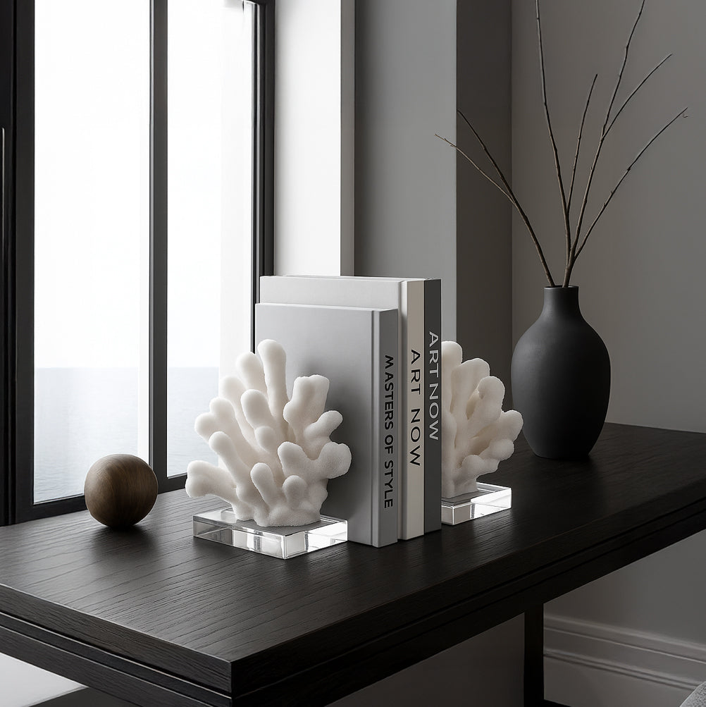 White coral bookends.