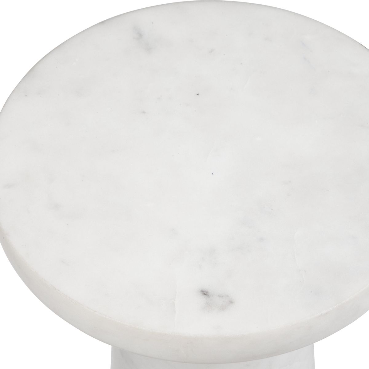 White marble table top.