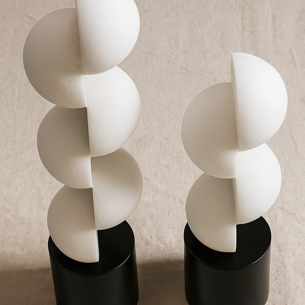 White modern sculpture details.