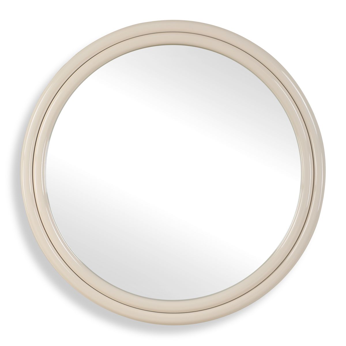 White Round Metal Mirror.