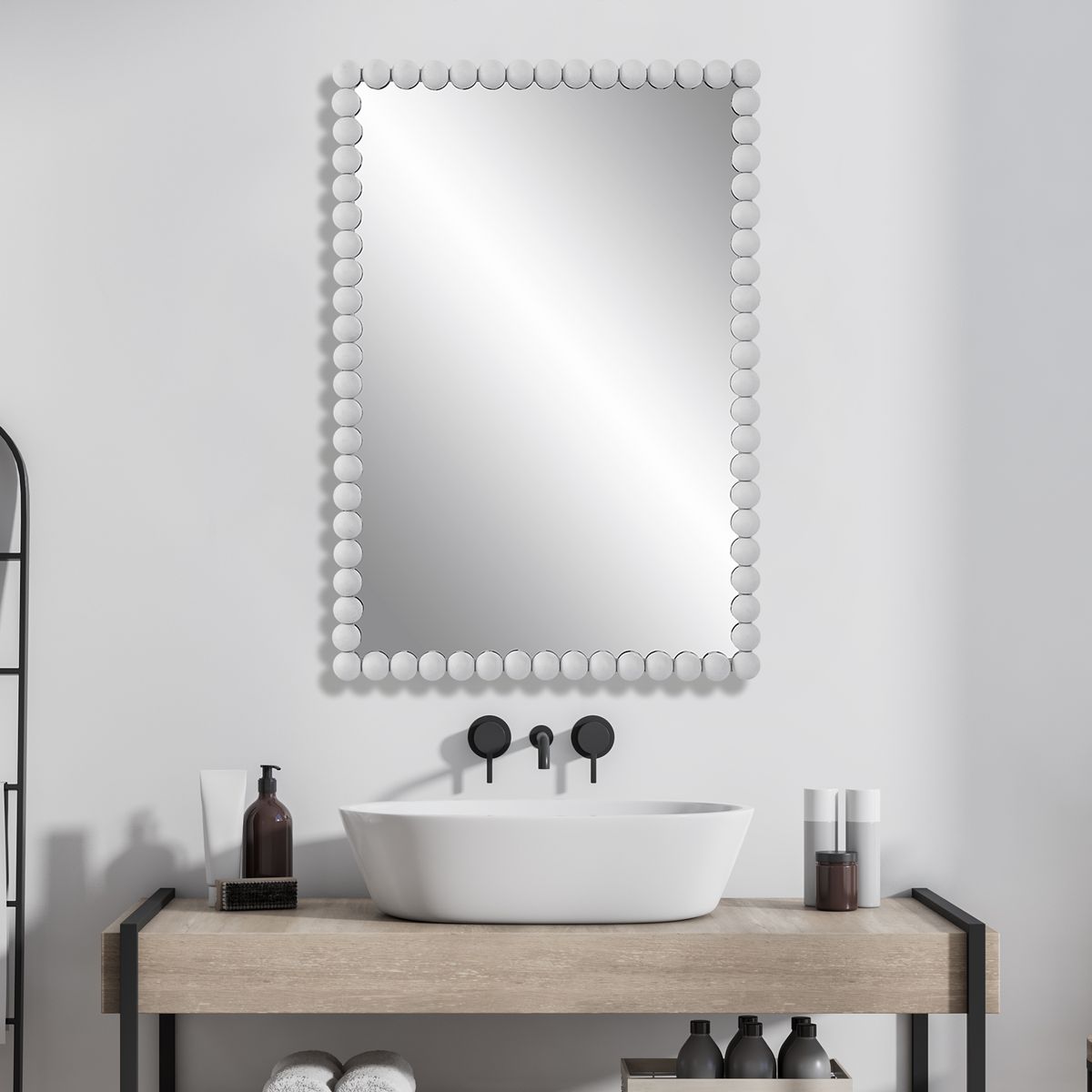 White Vanity Mirror.