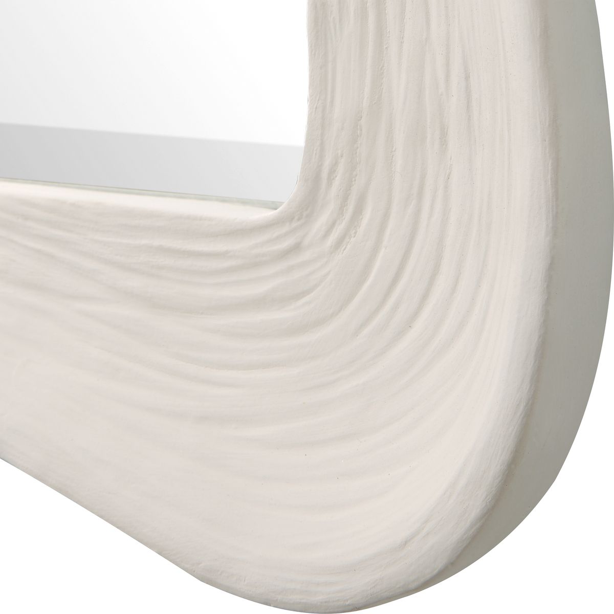 Frame of white wavy mirror.