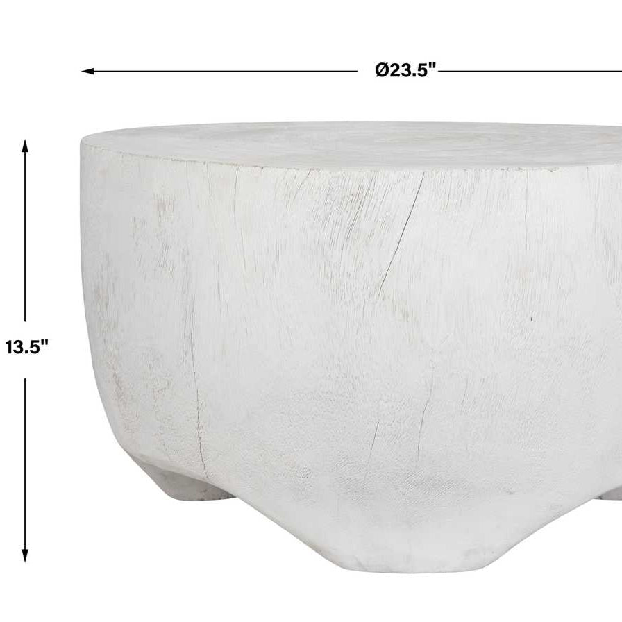 White wood coffee table.