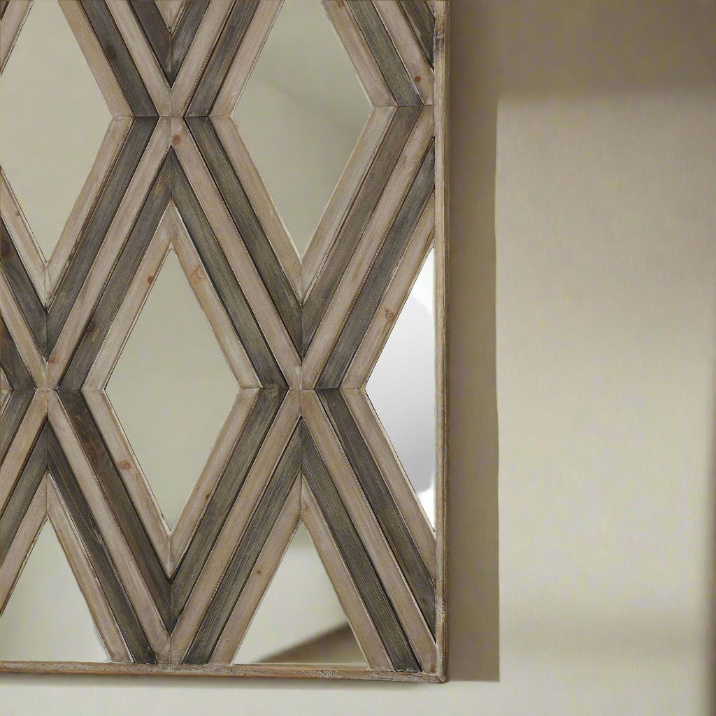 Wood frame of mirrored art.