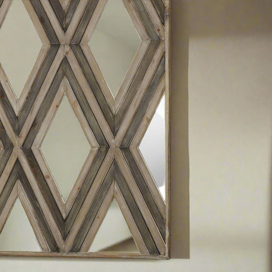 Mirrored Wood Wall Panel Decor, Rectangular