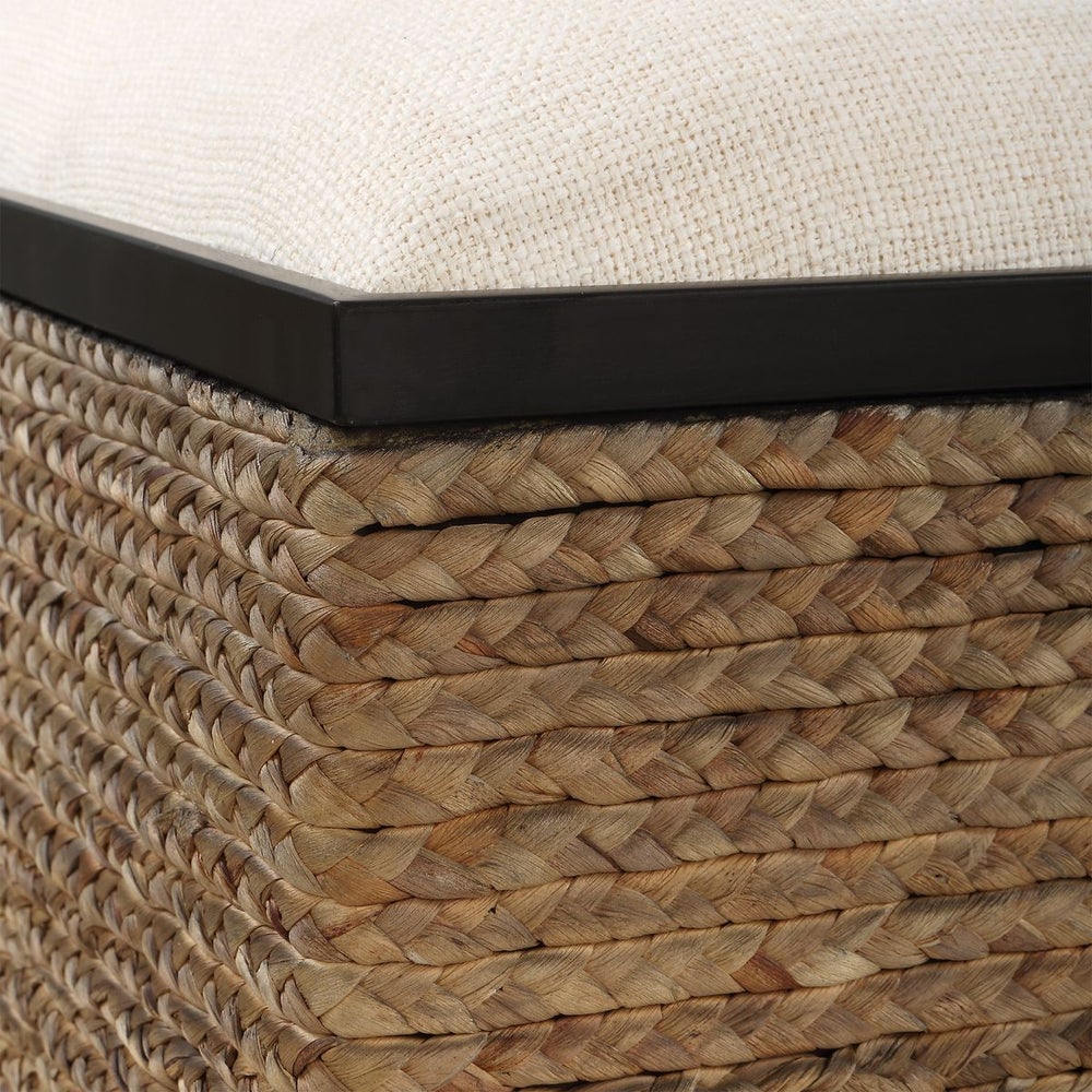 Woven Straw Ottoman Material.