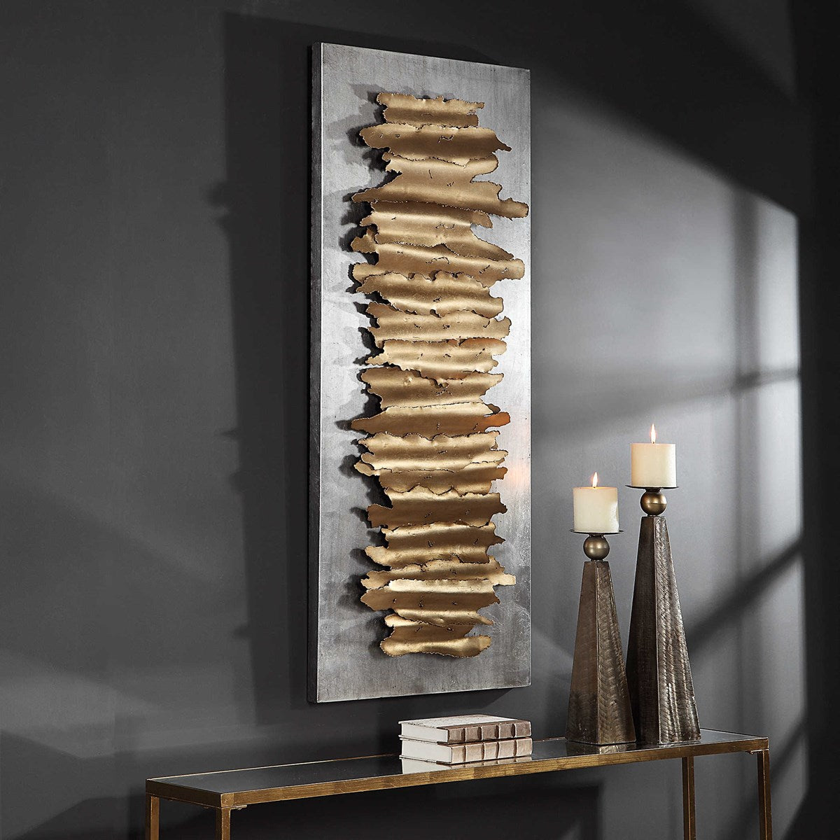 Gold Iron Leaf Layering Art