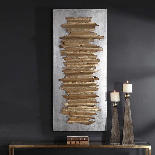 Gold Iron Leaf Layering Art