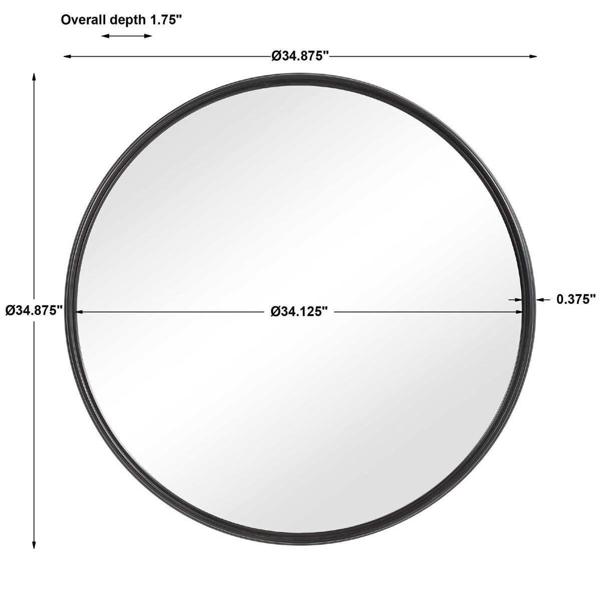 Round Mirror Black Frame