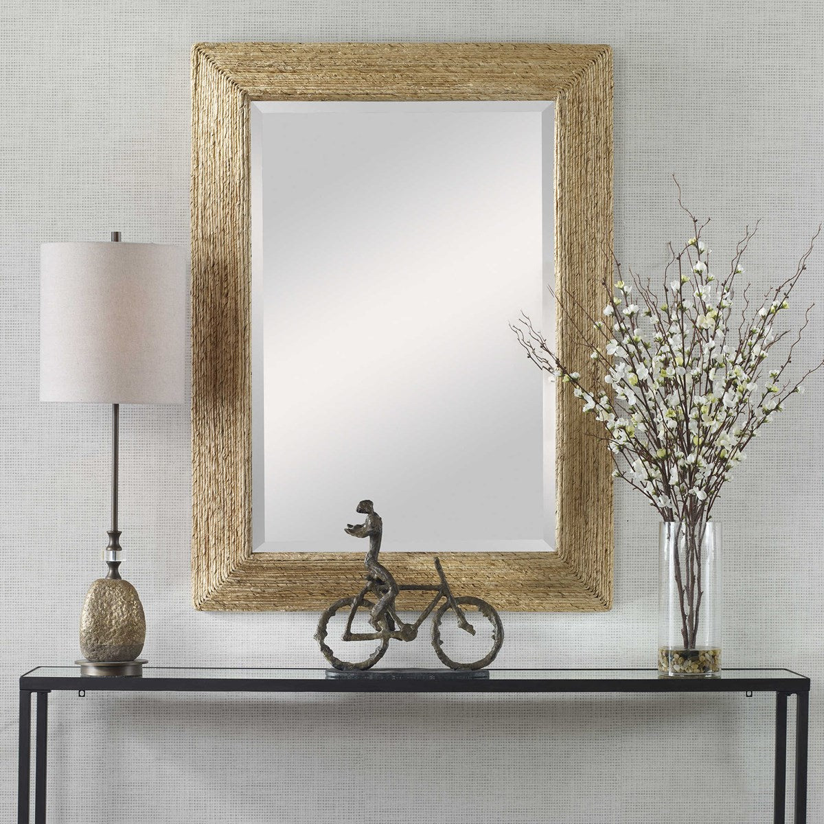 Woven Coastal Mirror