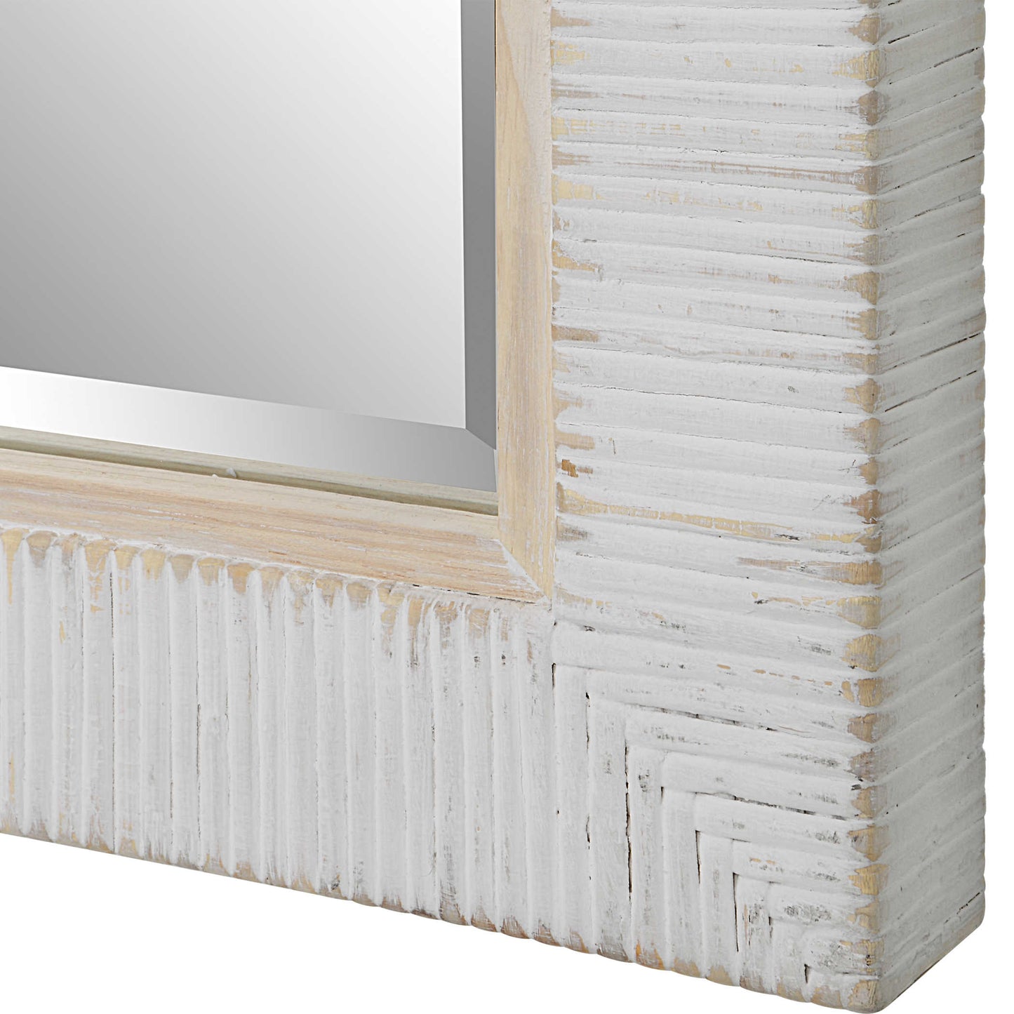 Mirror with White Wooden Frame