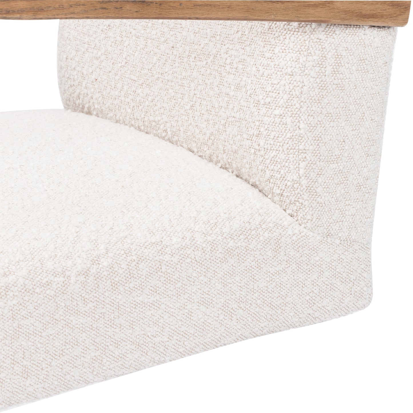 Creamy boucle upholstery