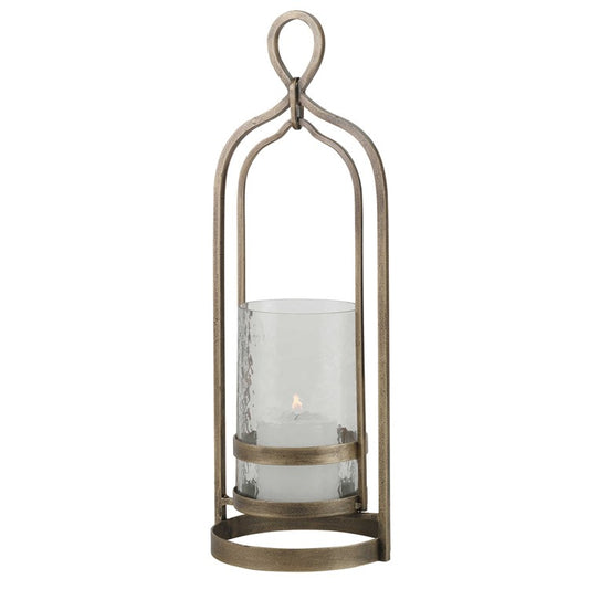 Vintage Brass Candle Holder | Glass hurricane and 3 inch candle included
