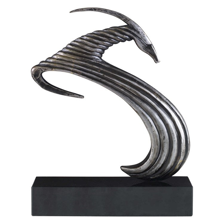 Animal Metal Sculpture | Solid Iron in Aged Silver