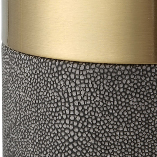Brassy Shagreen Candleholders, S/2