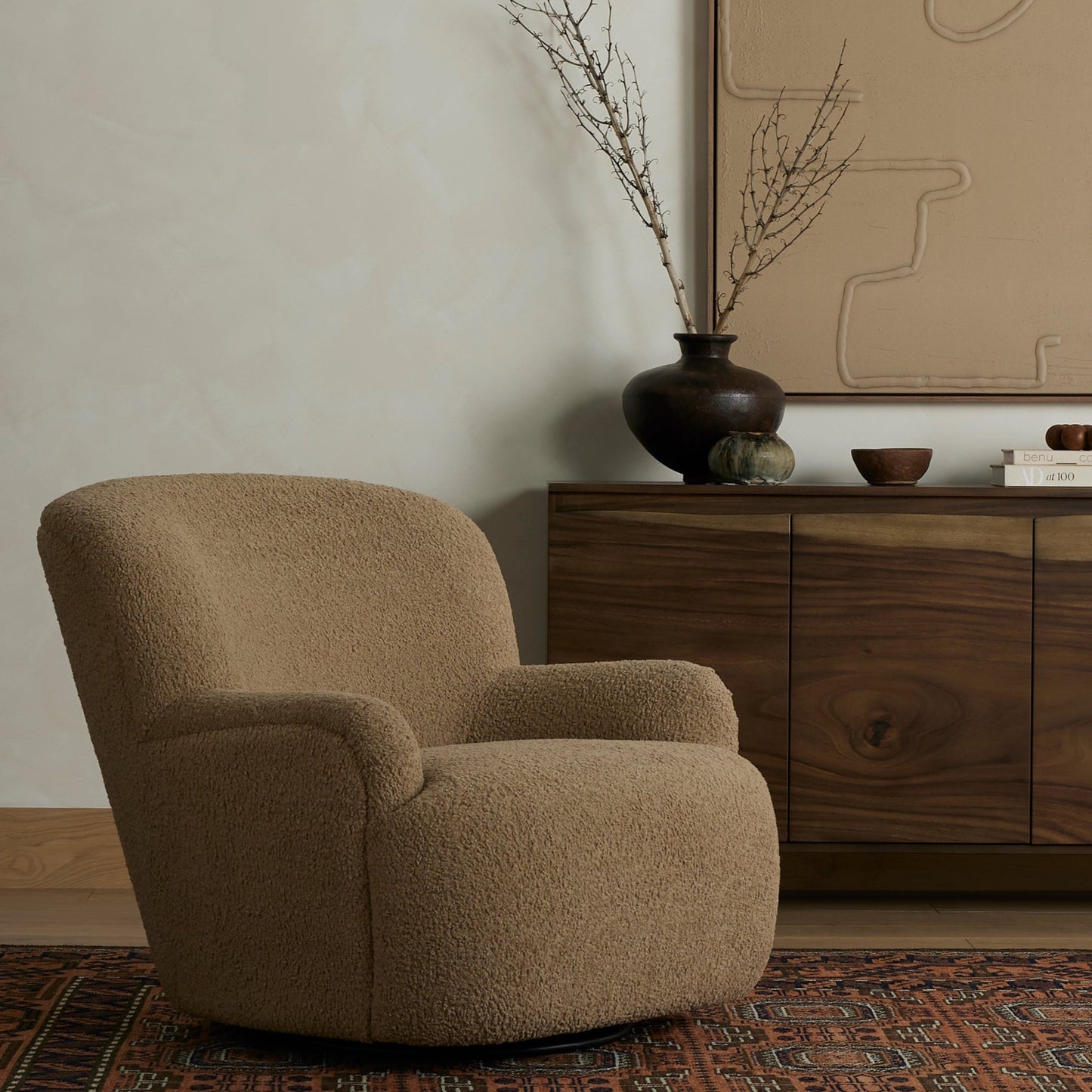 Highback sheepskin swivel