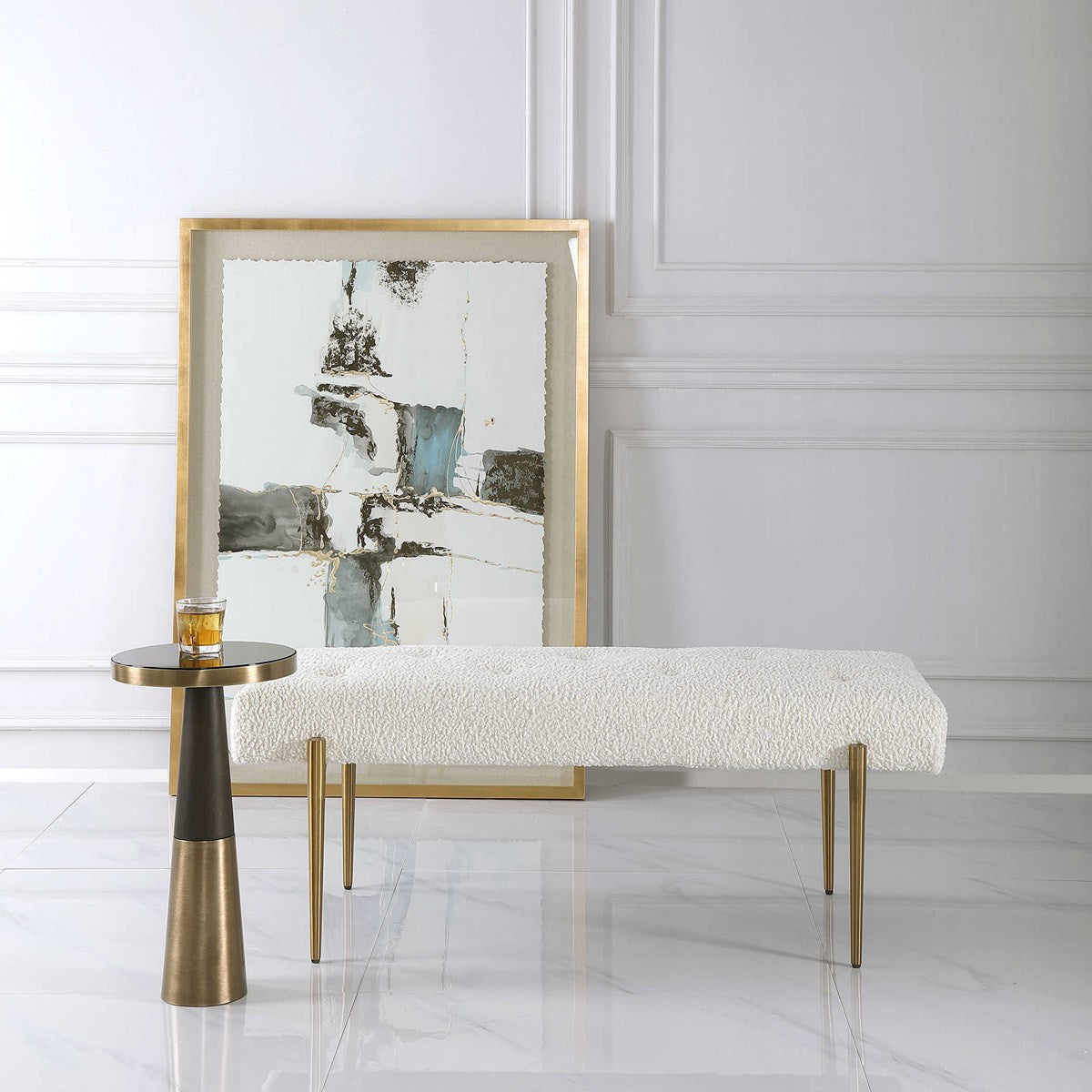 Small White Vanity Bench