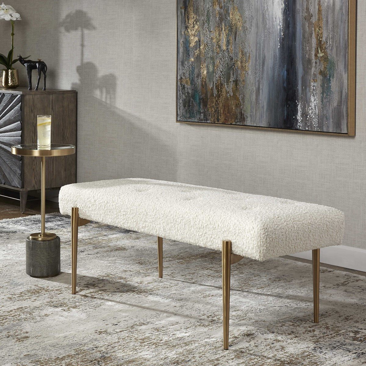 Small White Vanity Bench