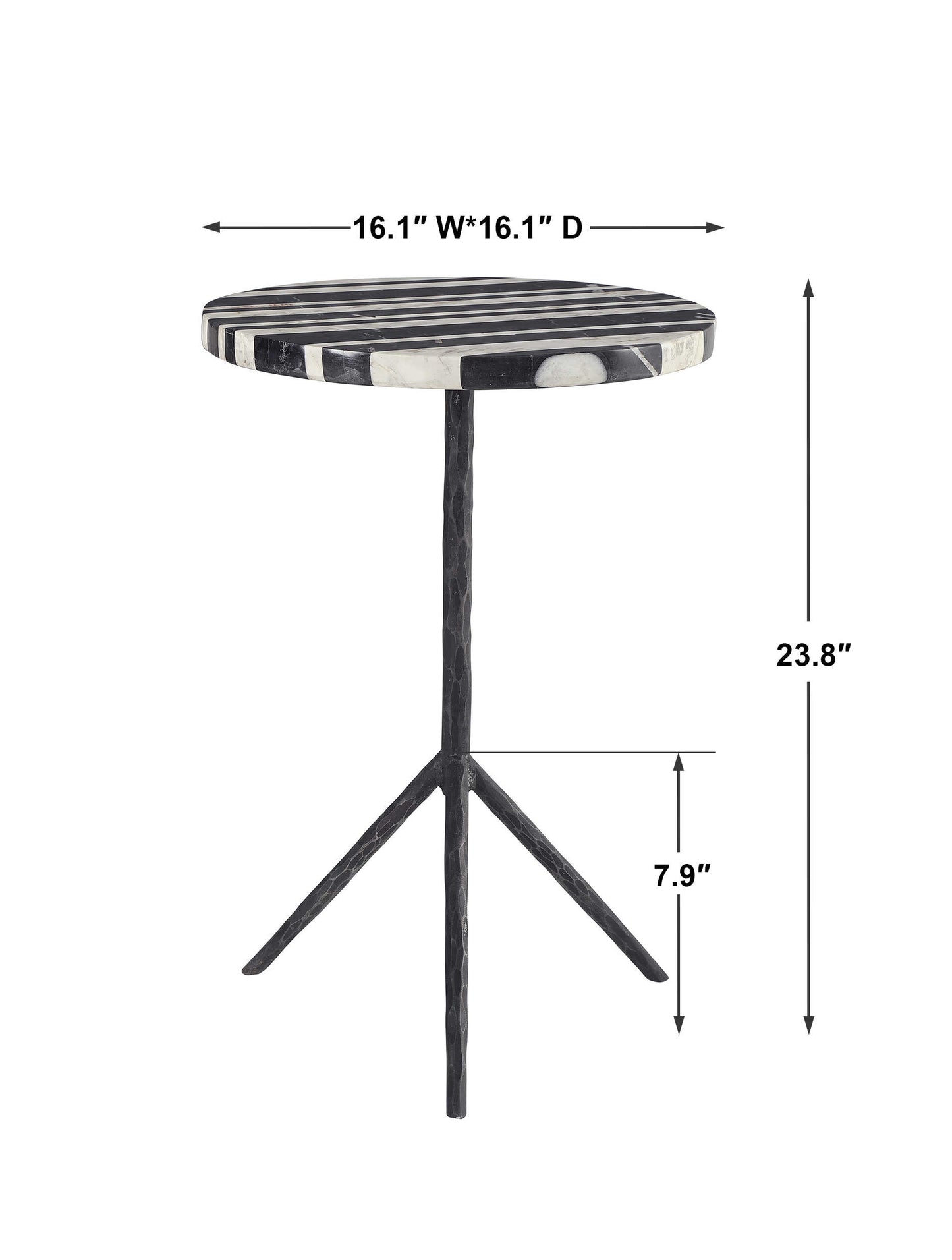 Dimensions of the zebra marble top.