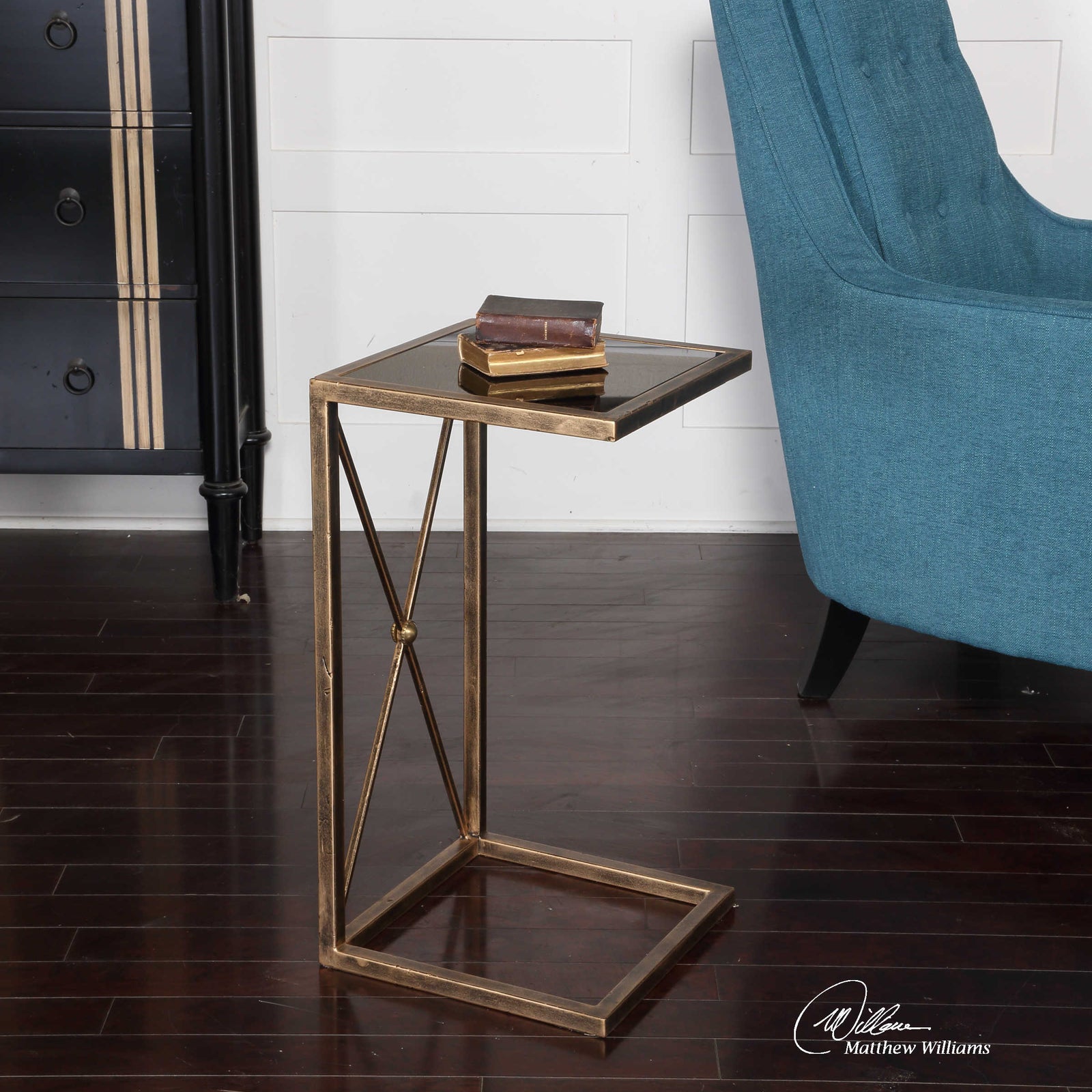 Black and Gold End Table