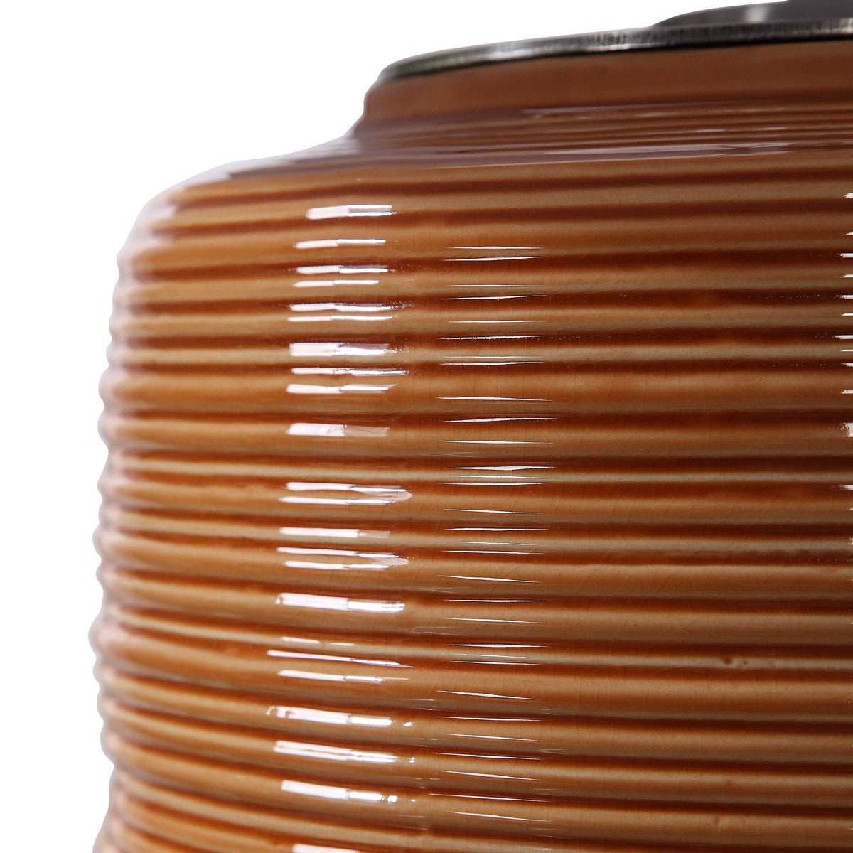 Retro Orange Ribbed Lamp
