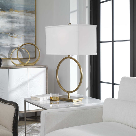 Brass Circle Base Lamp
