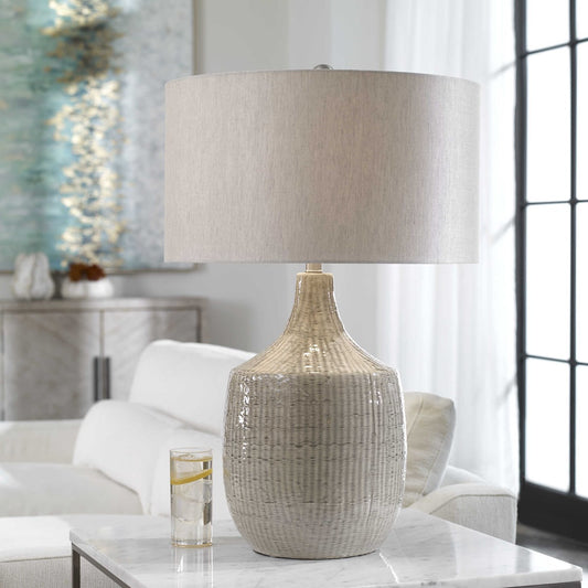 Gray Glazed Pattern Lamp