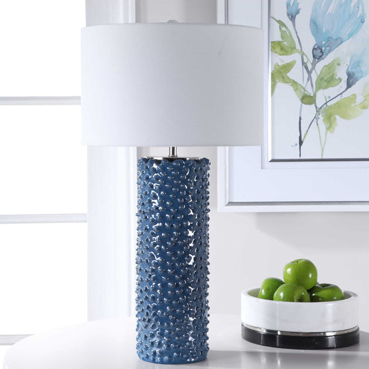 Coastal Textural Indigo Lamp