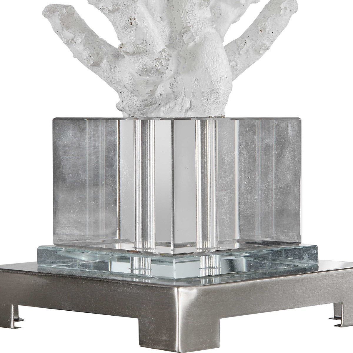 White Coral and Crystal Lamp