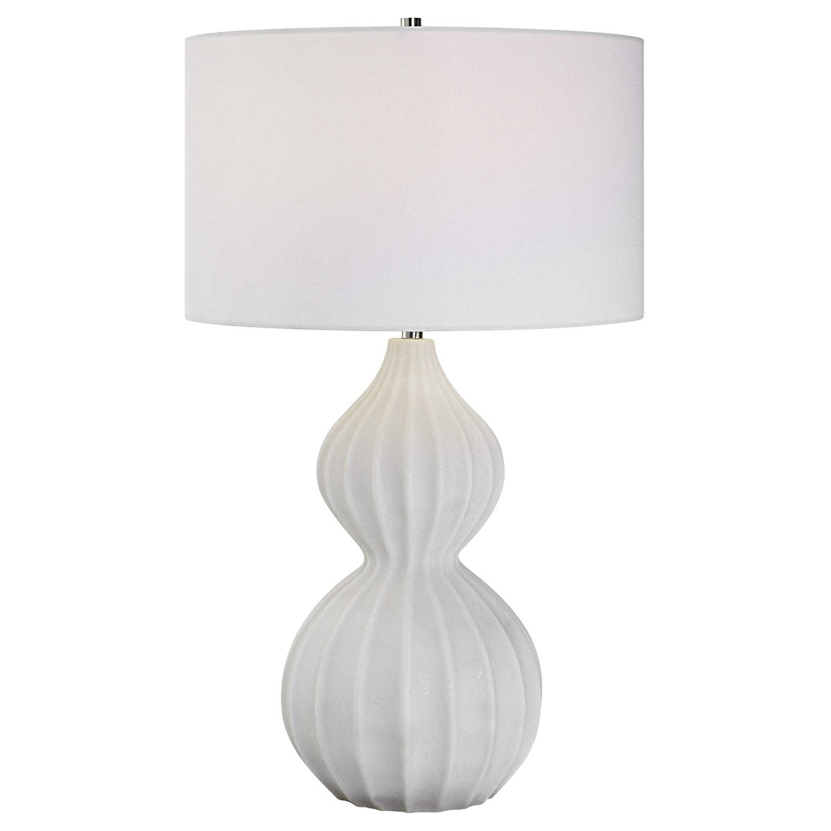 White Scalloped Ridges Lamp