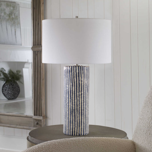 Cobalt and Ivory Stripes