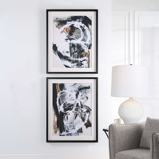 Neutral Abstract Art Set of 2 | Affordable, Designer Wall Art