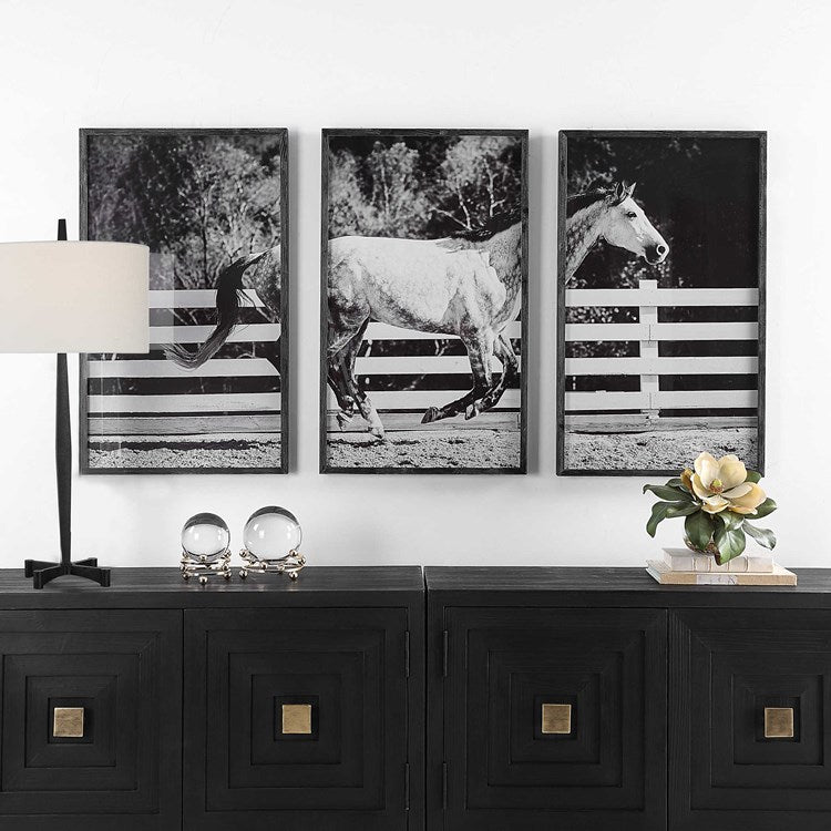 Modern Horse Art (set of 3) | Race Horses