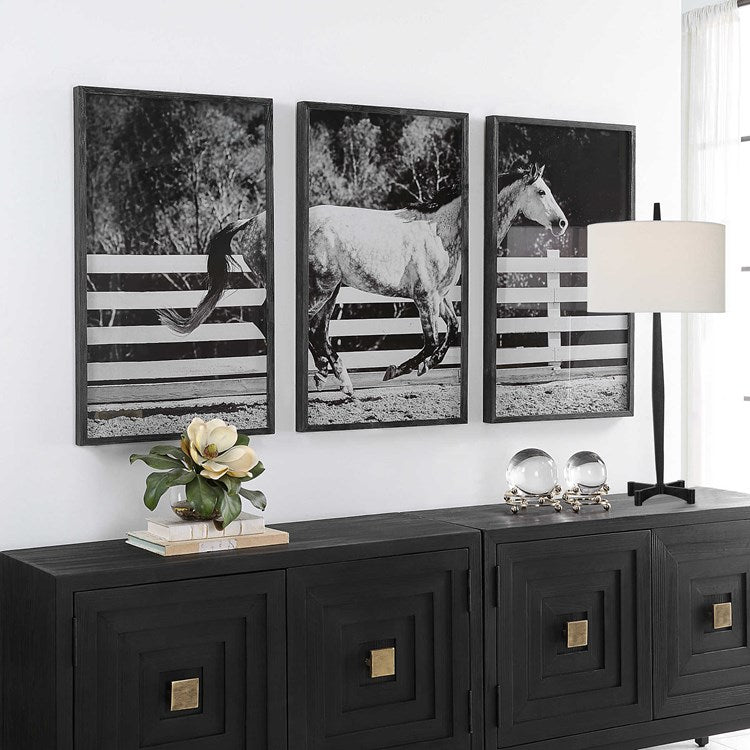 Modern Horse Art (set of 3) | Race Horses